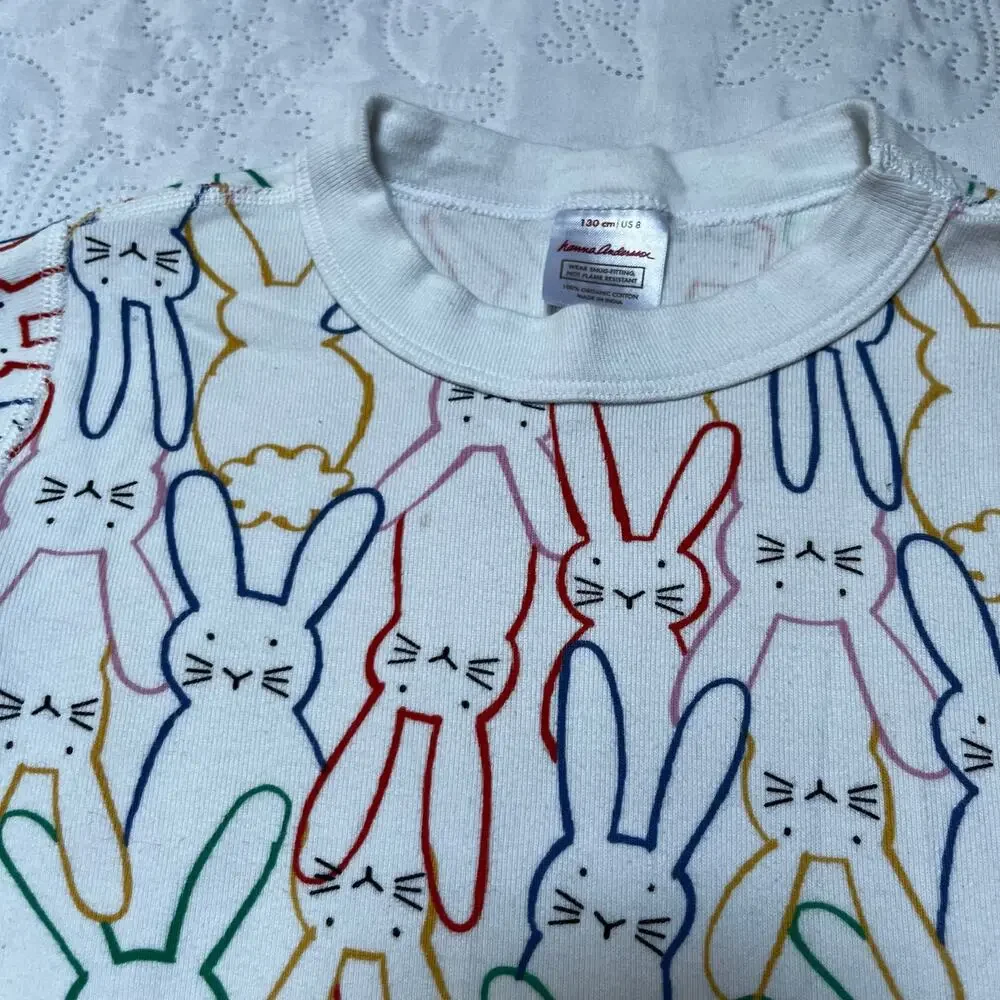 Hanna Andersson Bunny Print PJ Set Size 8